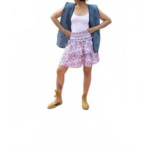 NEW SZ BLOCKPRINTS veda mini skirt in white